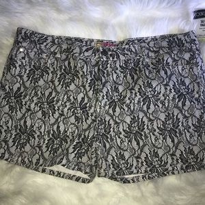 Black and white shorts